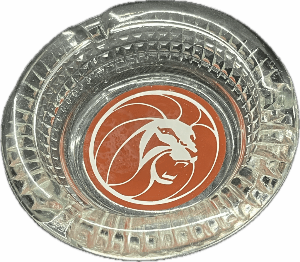 Vintage MGM Grand Hotel Round Crystal Ashtray