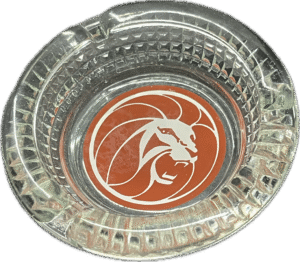 Vintage MGM Grand Hotel Round Crystal Ashtray