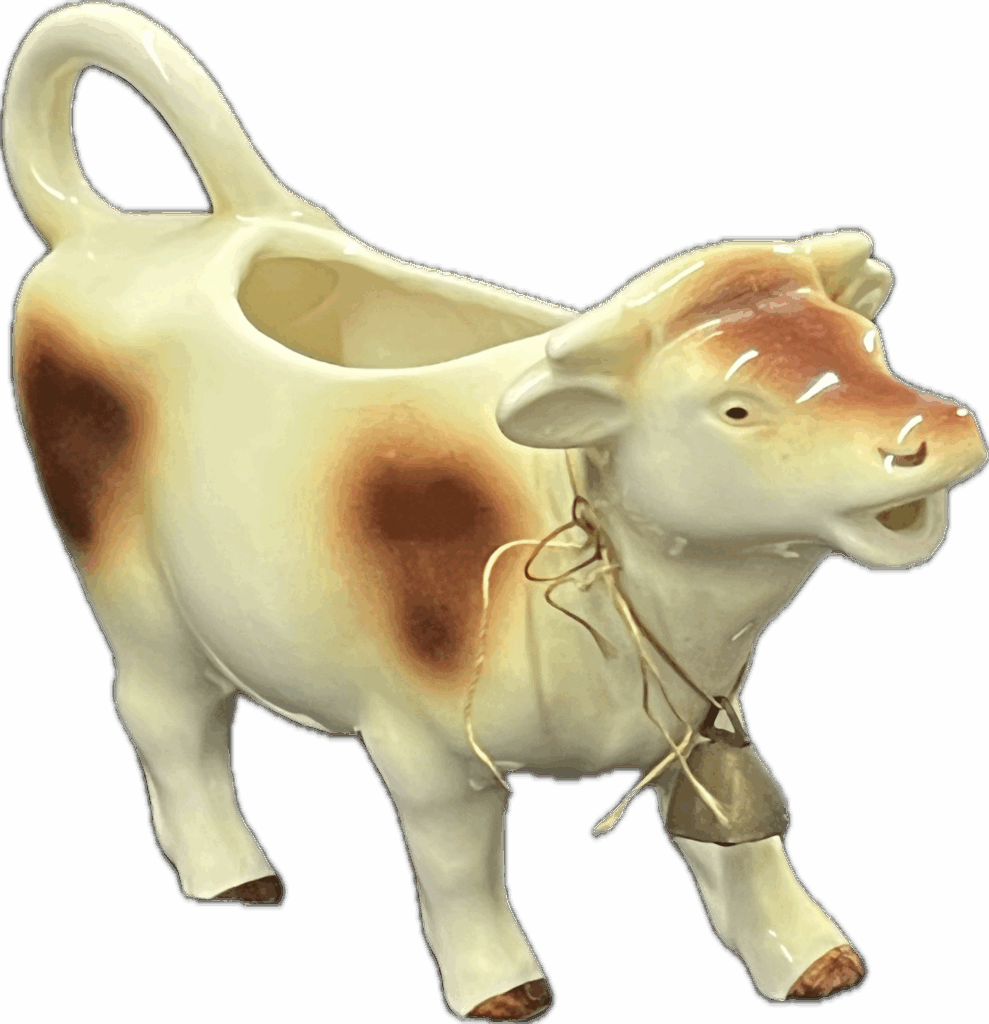 Porcelain Cow Creamer with Bell