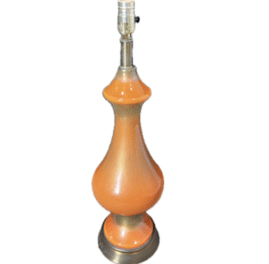Vintage Orange Luster Glass Table Lamp
