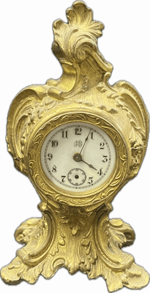 Antique Gilded Victorian Baroque Small Clock