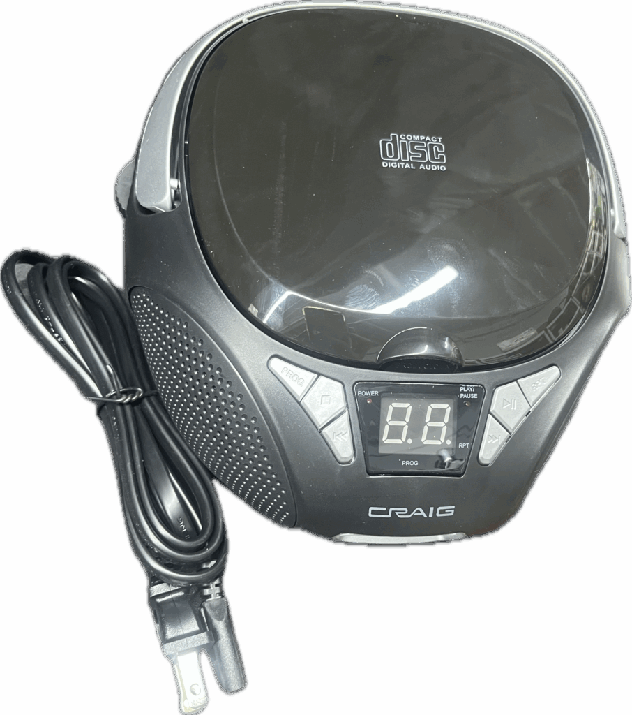 Round Black Compact Disc Player