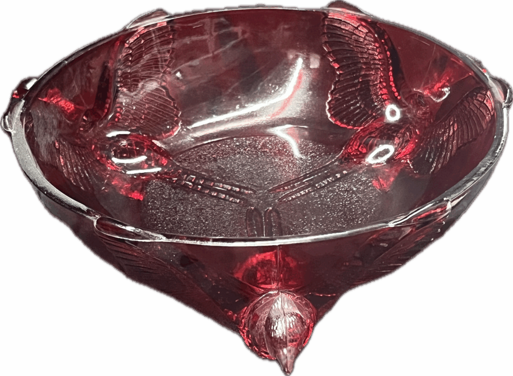 Jeannette Floragold Louisa Iridescent Crystal Bird Bowl