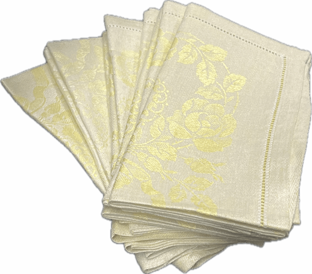 Cream Napkins with Gold Embroidery