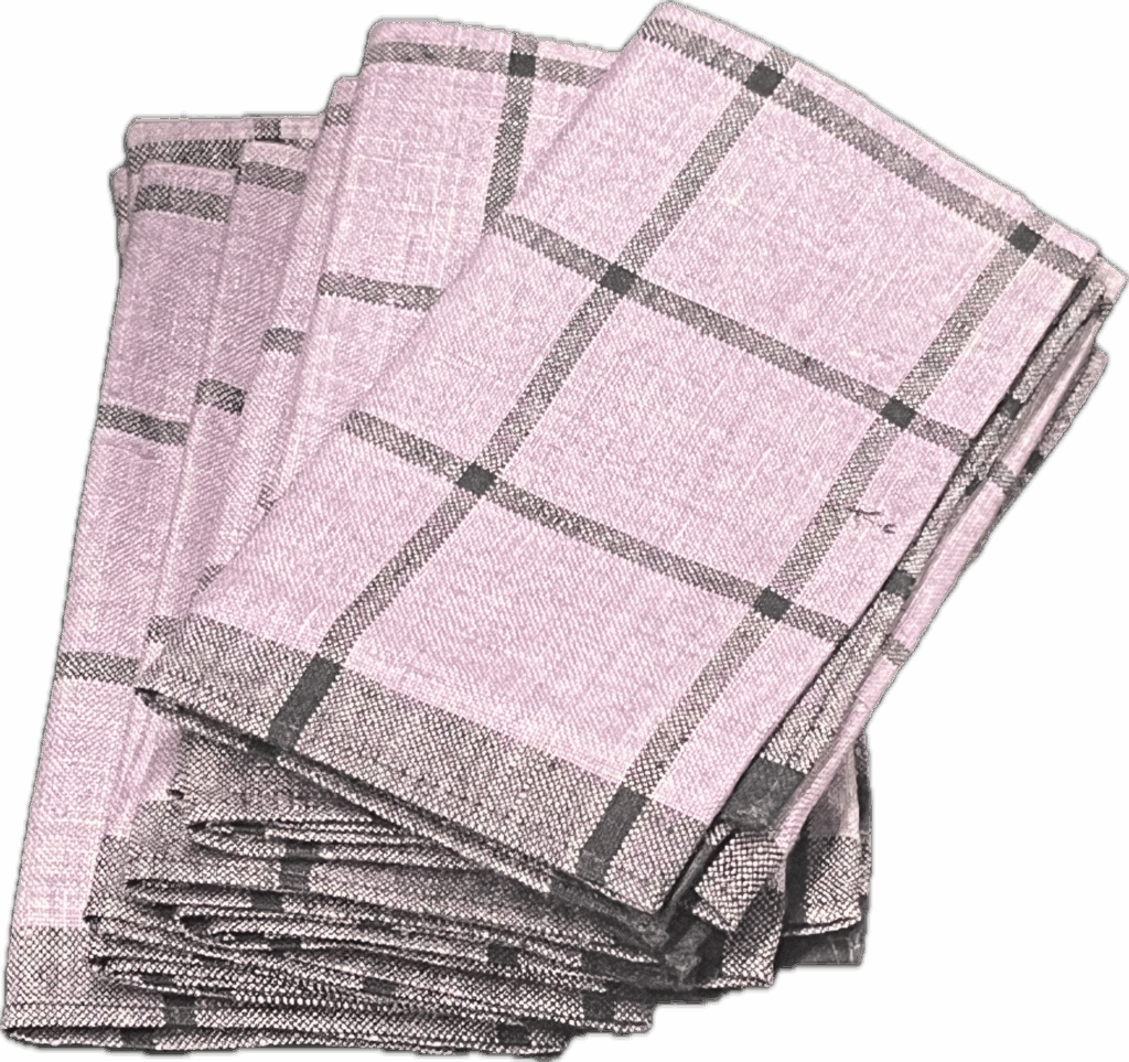 Purple and Black Plaid Napkins with Matching Tablecloth
