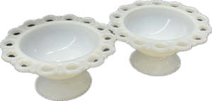 White Milk Glass Candy Bowls