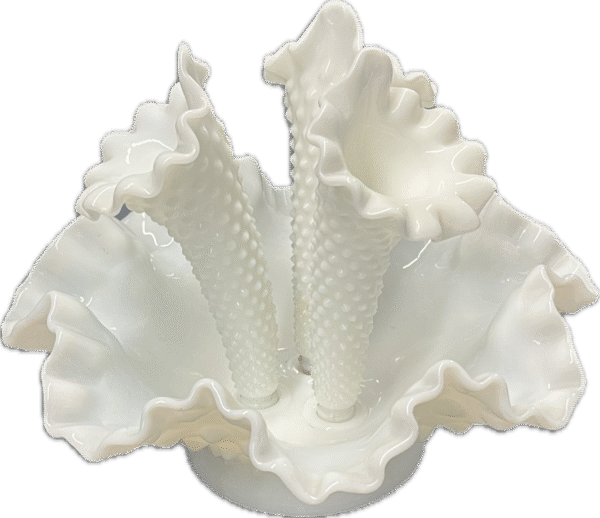 Milk Glass Epergne Bowl