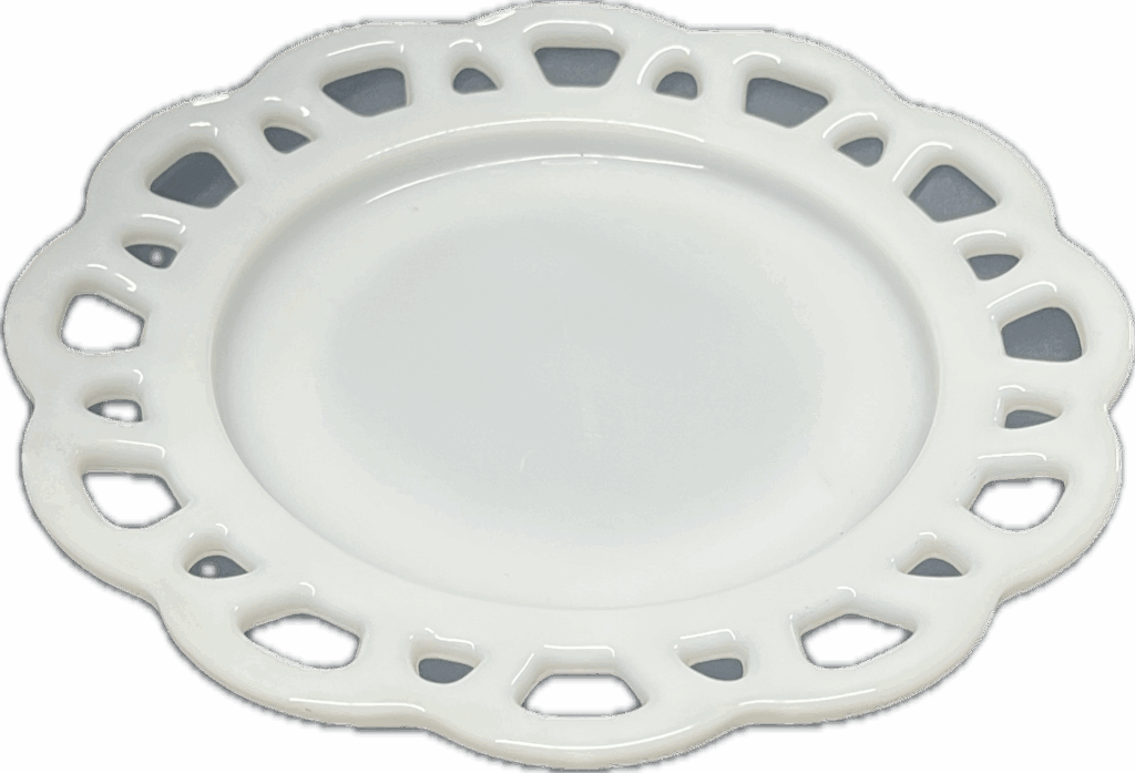 Milk Glass Open Lace Salad Plate