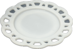 Milk Glass Open Lace Salad Plate