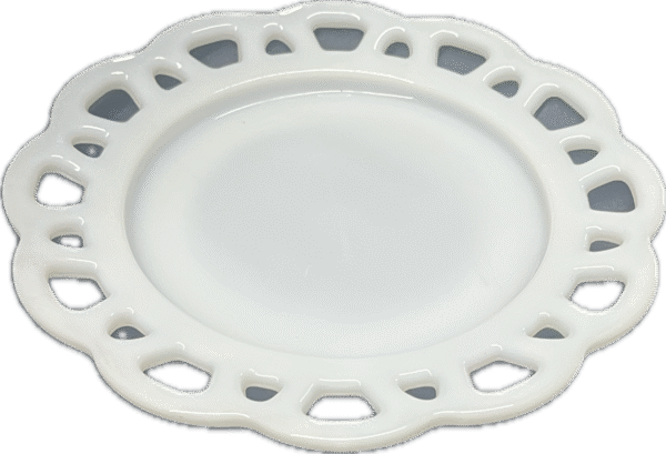 Milk Glass Open Lace Salad Plate