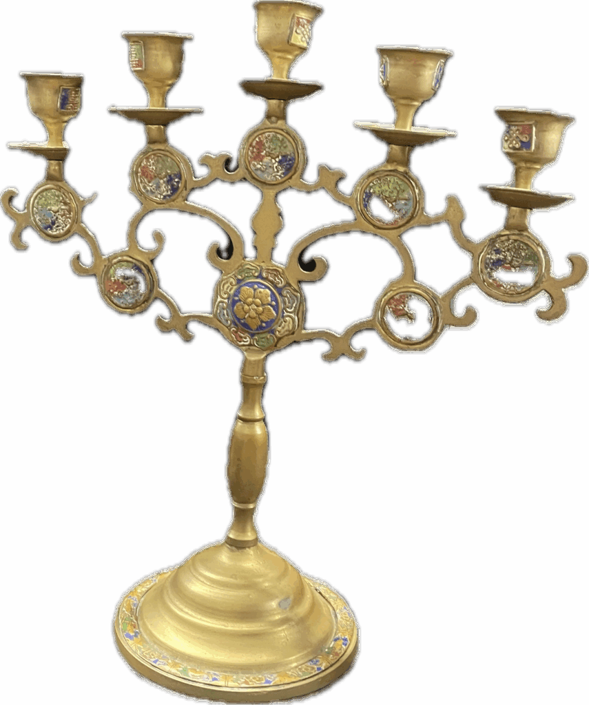 Vintage Chinese Brass Candelabra