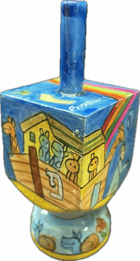 Noah's Ark Hand Painted Dreidel