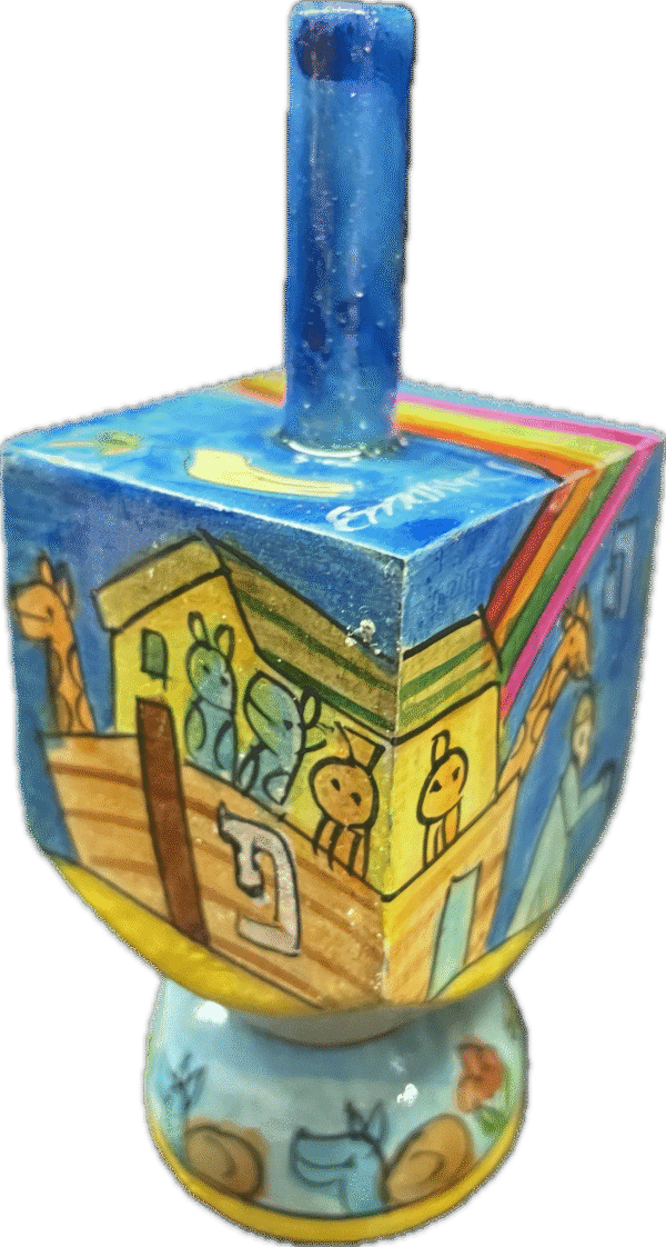 Noah's Ark Hand Painted Dreidel