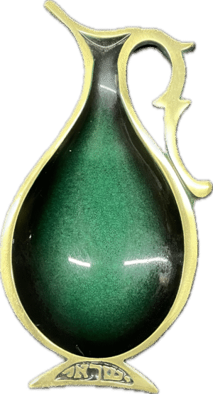 Brass Enameled Pitcher Shaped Dish