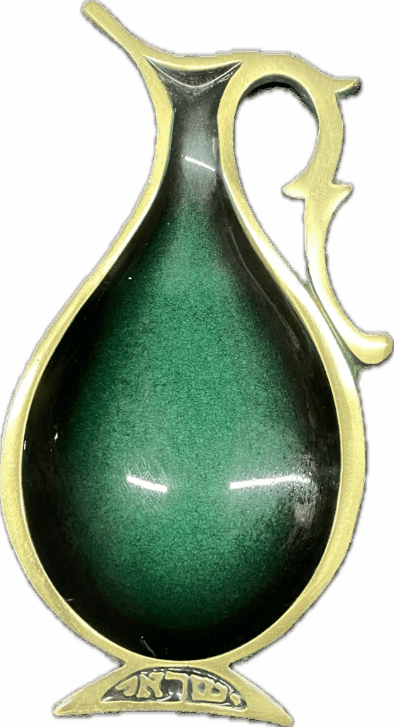 Brass Enameled Pitcher Shaped Dish