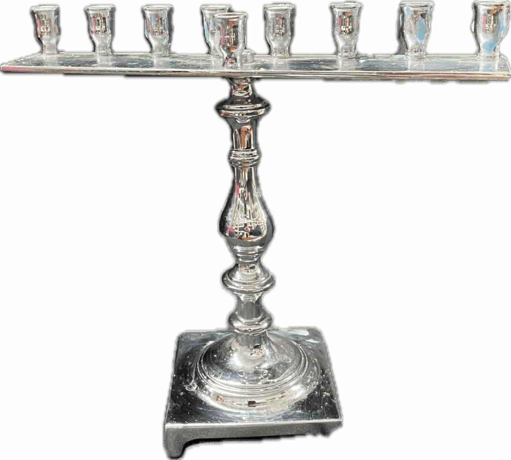 Vintage Brass Silver Plated Menorah