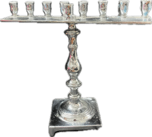 Vintage Brass Silver Plated Menorah
