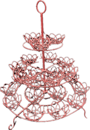 Red 3 Tier Cupcake Stand