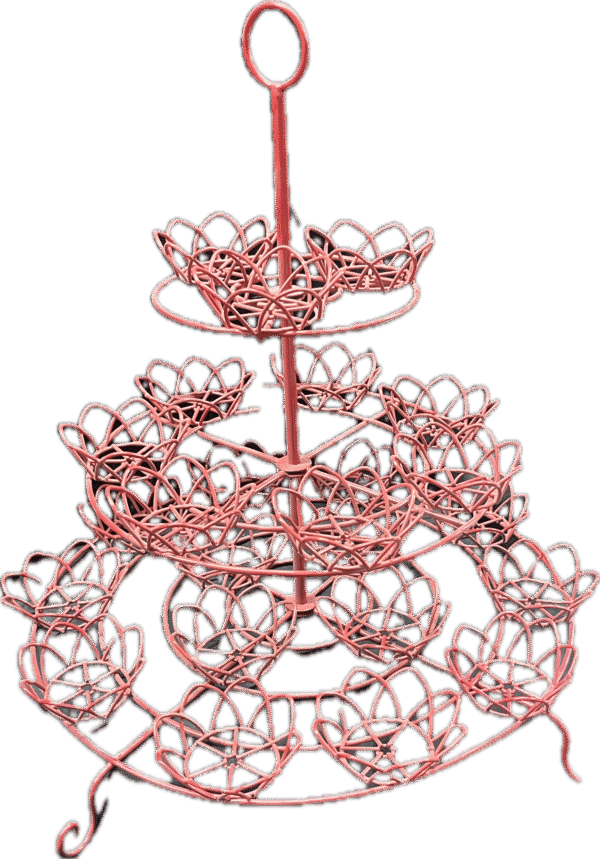 Red 3 Tier Cupcake Stand