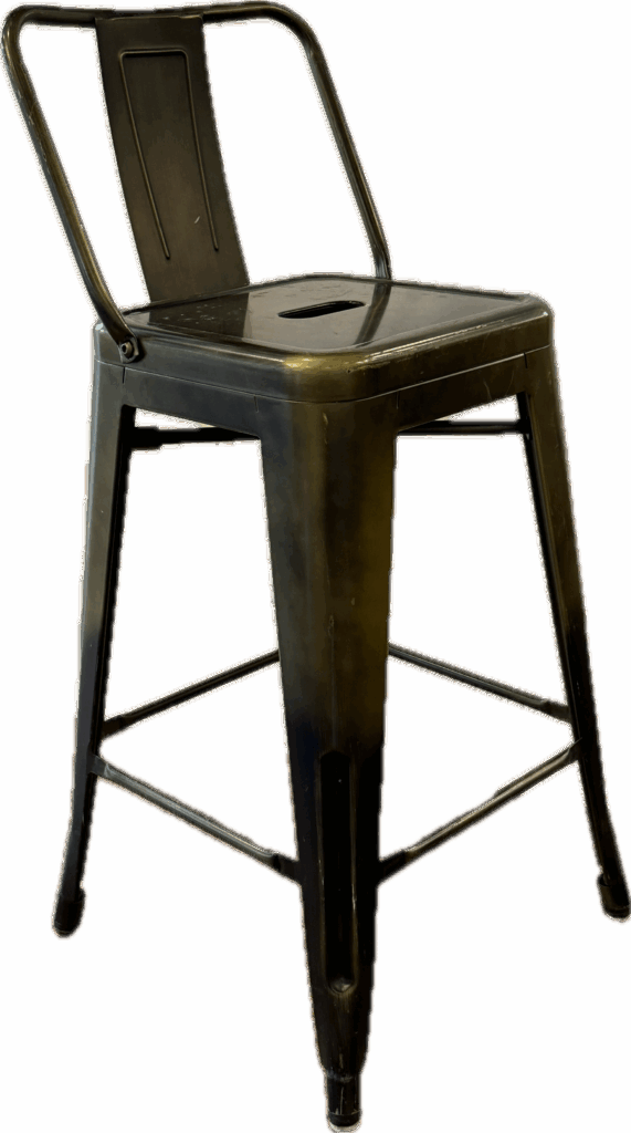 Low Back Gold and Black Counter Stool