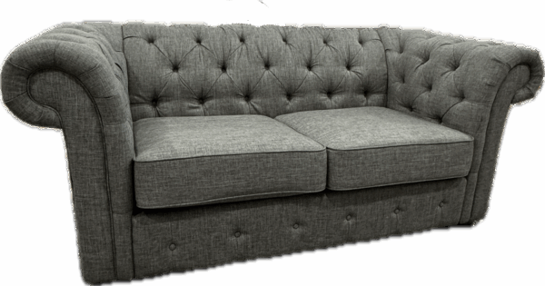 Grey Tufted Roll Arm Sofa