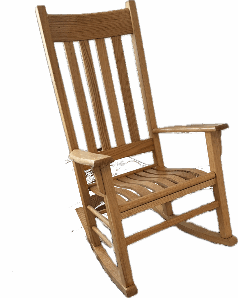 Natural Wood Slat Rocking Chair
