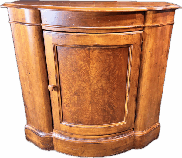 Half-Moon Wood Cabinet with Burled Door