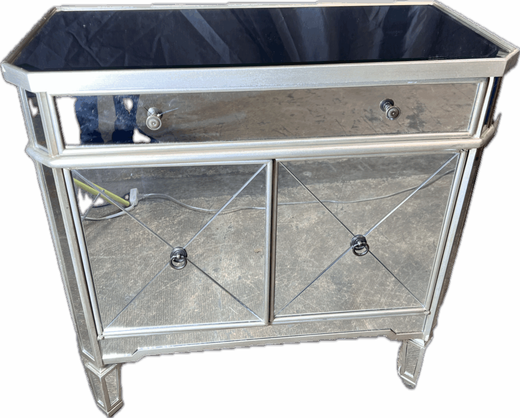 Silver Mirrored Cabinet