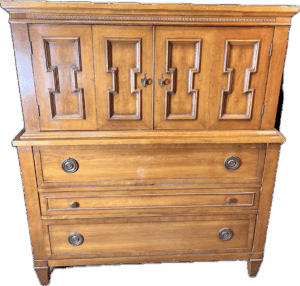 Mid Century Modern Chest with Cabinet Top and 3 drawers