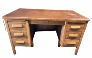 Wood Desk with 6 drawers
