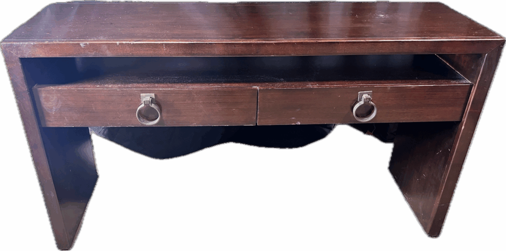 Dark Wood Console Table with 2 Drawers