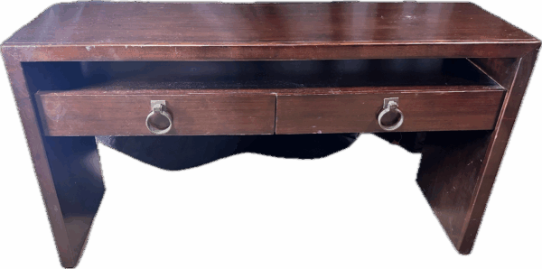 Dark Wood Console Table with 2 Drawers