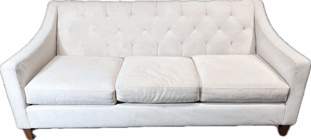 Cream Velvet Tufted Sofa