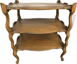 3-Tier Vintage Table with Curved Edges and Legs