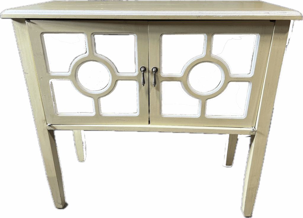 Green Cabinet with Glass Doors