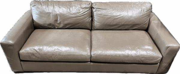 Basil Green Leather Sofa