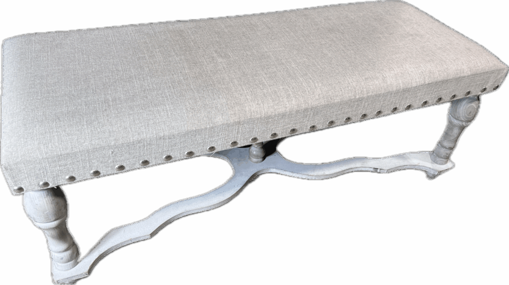 Grey Upholstered Bench