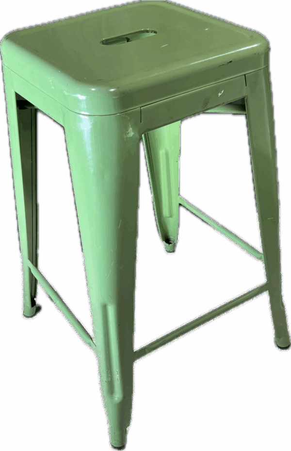Green Industrial Counter Height Stacking Stool