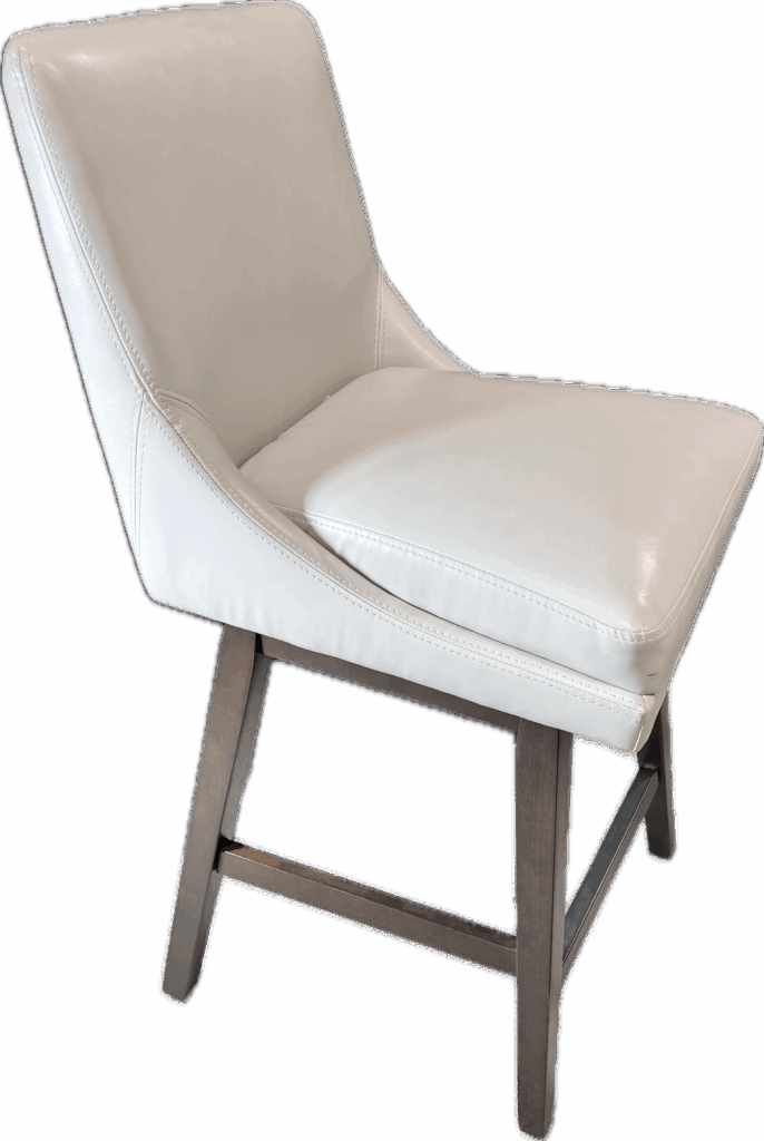 Cream Vinyl Swivel Counter Stool