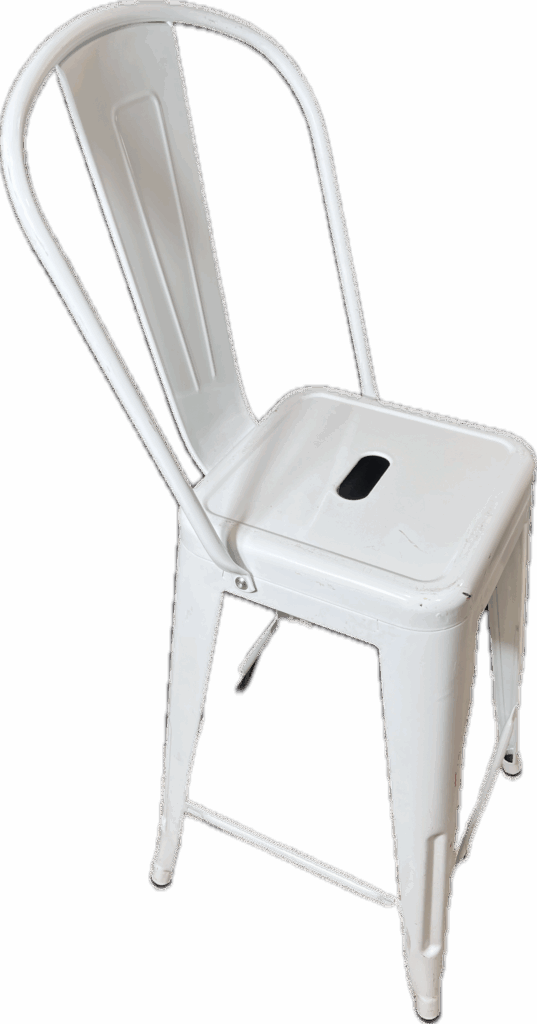 White Metal Counter Stool