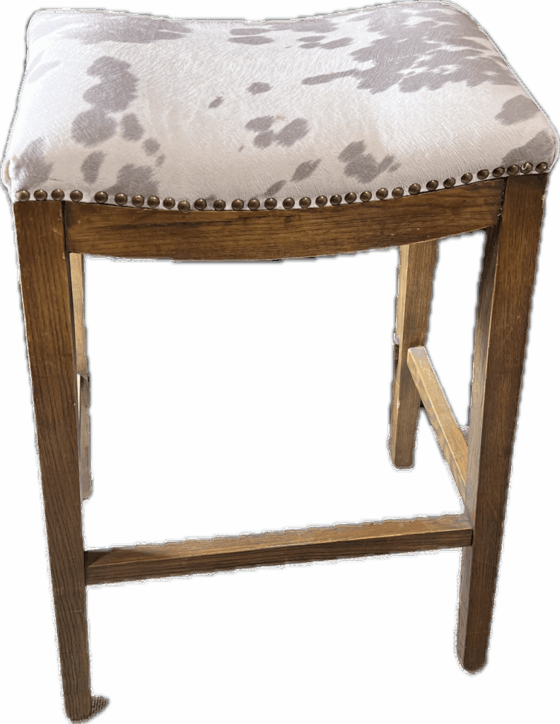 Cowhide Saddle Bar Height Stool