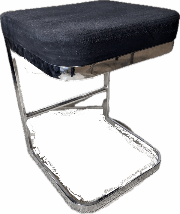 Chrome and Black Suede Counter Stool