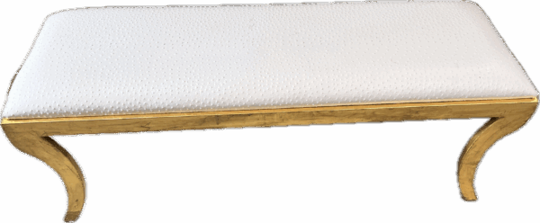 Gold Gilded Faux Ostrich Bench