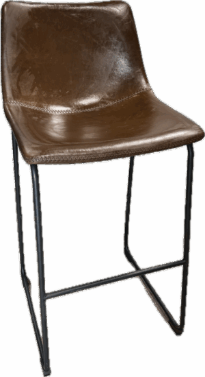 Brown Vinyl Low Back Bar Stool