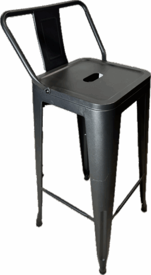 Low Back Dark Grey Matte Bar Height Stool