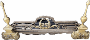 Antique Ornate Brass Fireplace Fender