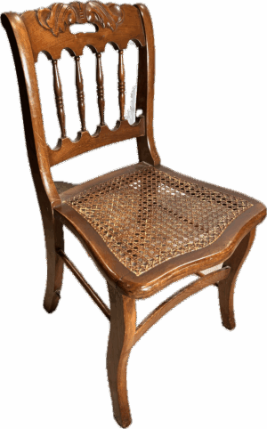 Antique Wood Chair with Cane Seat