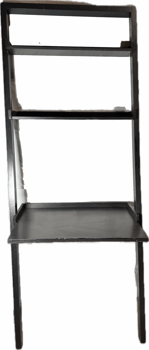 Black Leaning Shelf Desk
