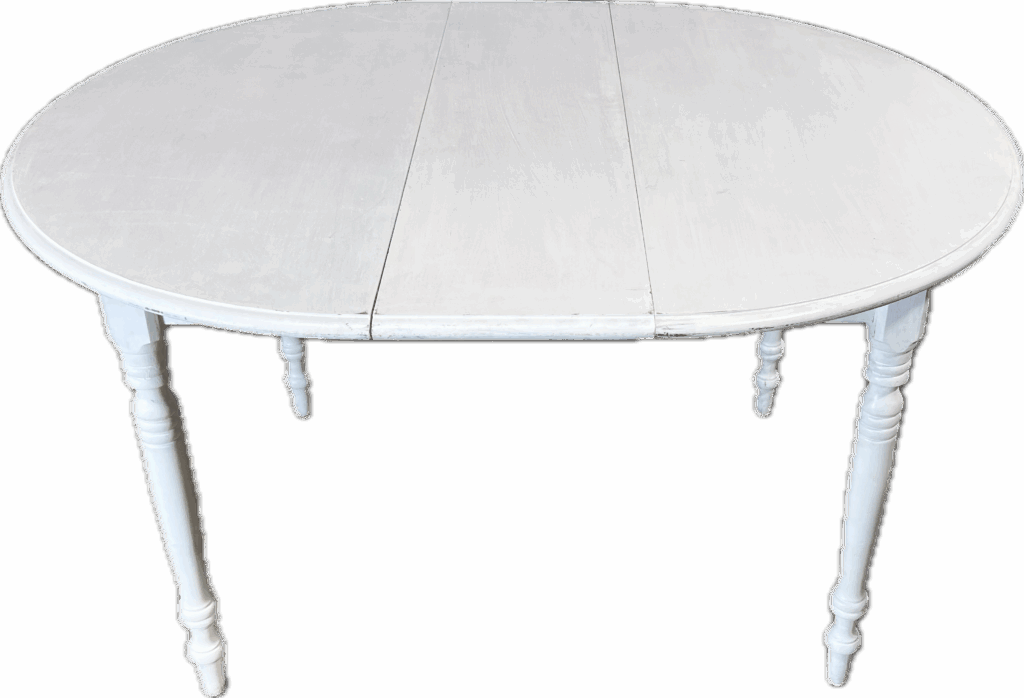 White Wood Dining Table with Leaf
