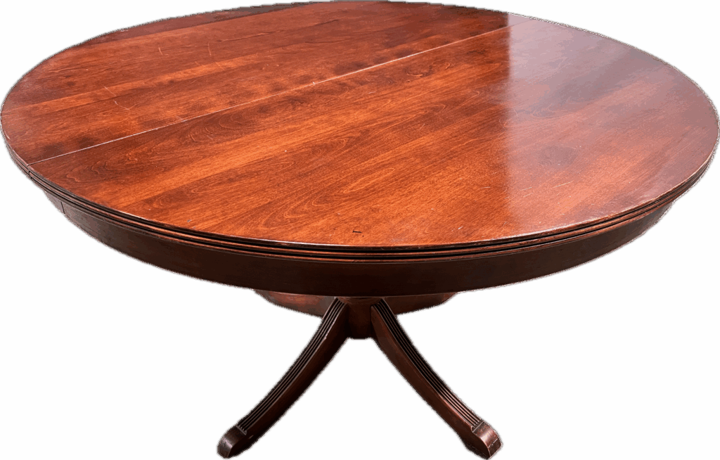 Cherry Finish Pedestal Table with 2 Leaves